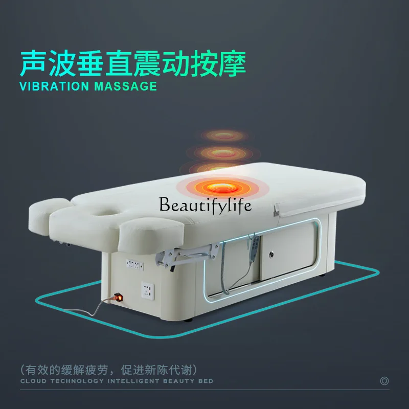 Electric massage beauty bed with music Sterile disinfection Smart technology Wide latex heating bed