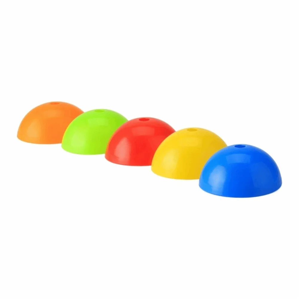 5PCS Multipurpose PE Soccer Marker Discs Bowl Shaped Half Dome Agility Discs Colorful Open Bottom Field Markers Team Drills