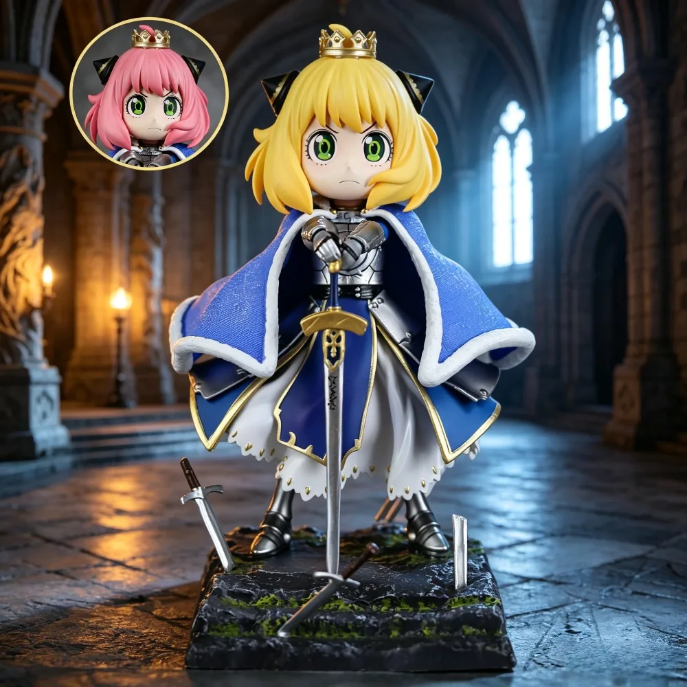 19cm Anime Fate/Stay Night Figur Anya Forger Cosplay Altria Pendragon Actionfiguren PVC Sammlermodell Spielzeug Geschenke