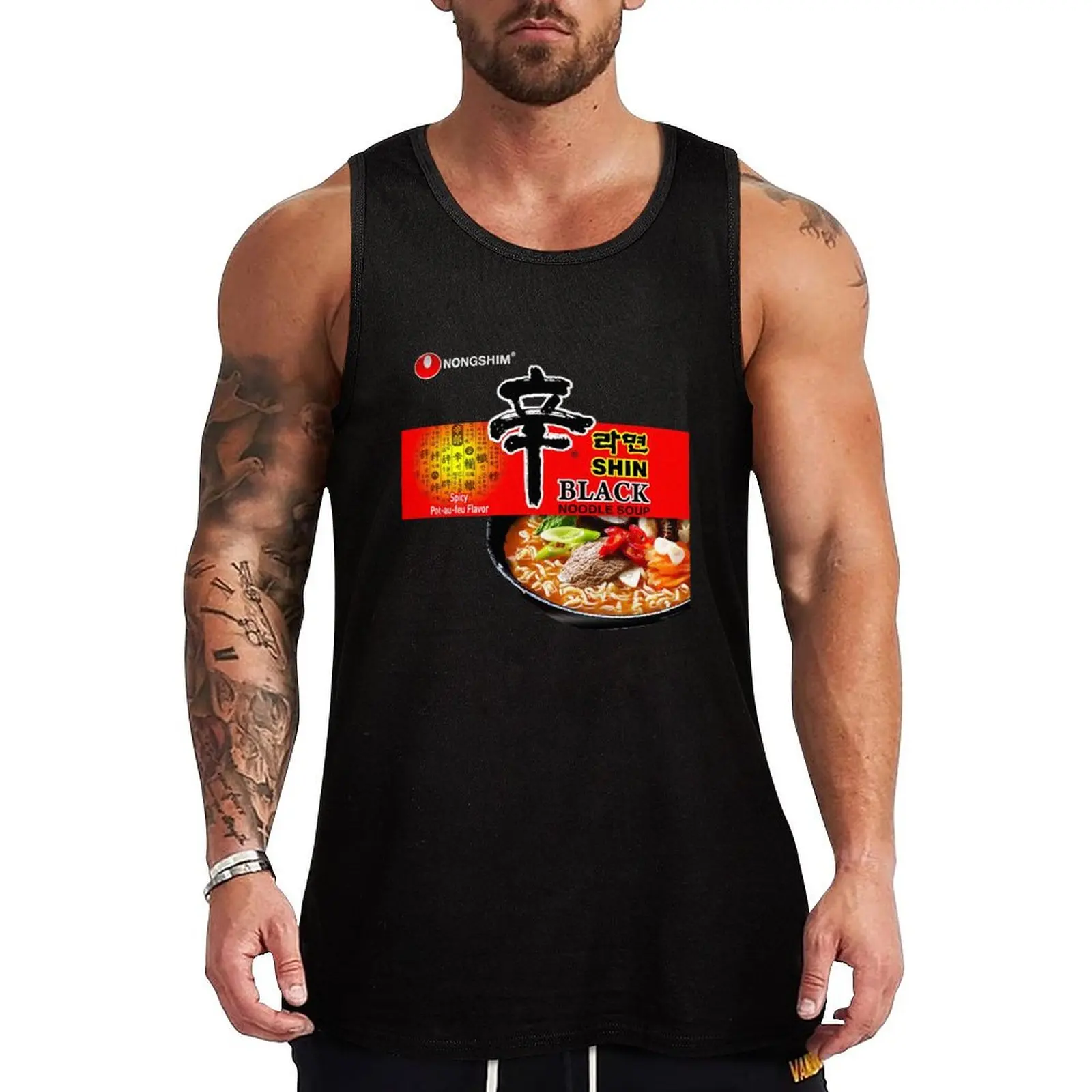 Nongshim - Shin Black Noodles Tank Top Casual Lounge Tank Top Sleeveless Loose Soft Shirt
