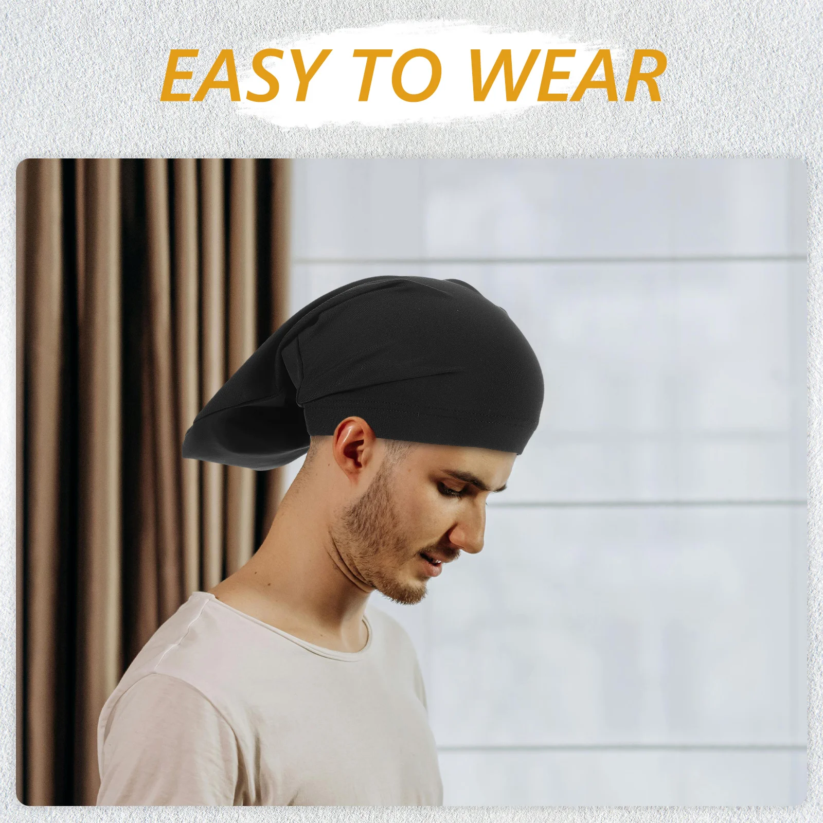 

Long Tail Bonnet for Dreads Hip Hop Fashion Men Hair Turban Soft Breathable Headscarf Travel Outdoor Sports Cap