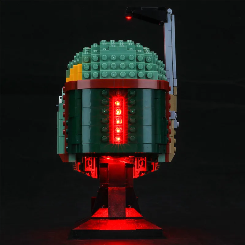 Starsing Wars Lighting Set For 75277 Boba Fett Helmet Bounty Hunter Movie Not Include Building Blocks (Only Led Light Kit)