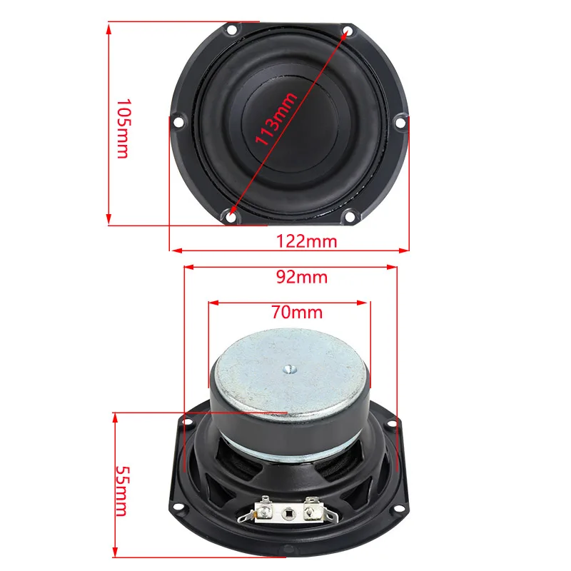 Imagem -05 - Polegada Subwoofer Alto-falantes Unidade 4ohm 30w de Alta Fidelidade Graves Áudio Música Woofer Estantes de Cinema em Casa Altifalante 1pc 4