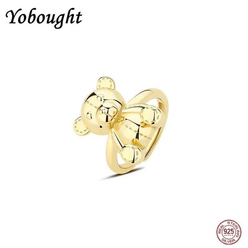 

New S925 sterling silver personalized teddy bear ring for women, exquisite and cute Valentine's Day gift
