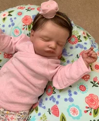NPK 49CM Already Painted Newborn Baby Doll Rosalie Newborn Baby Reborn Doll Hand Paint with Genesis High Quality 3D skin Tone