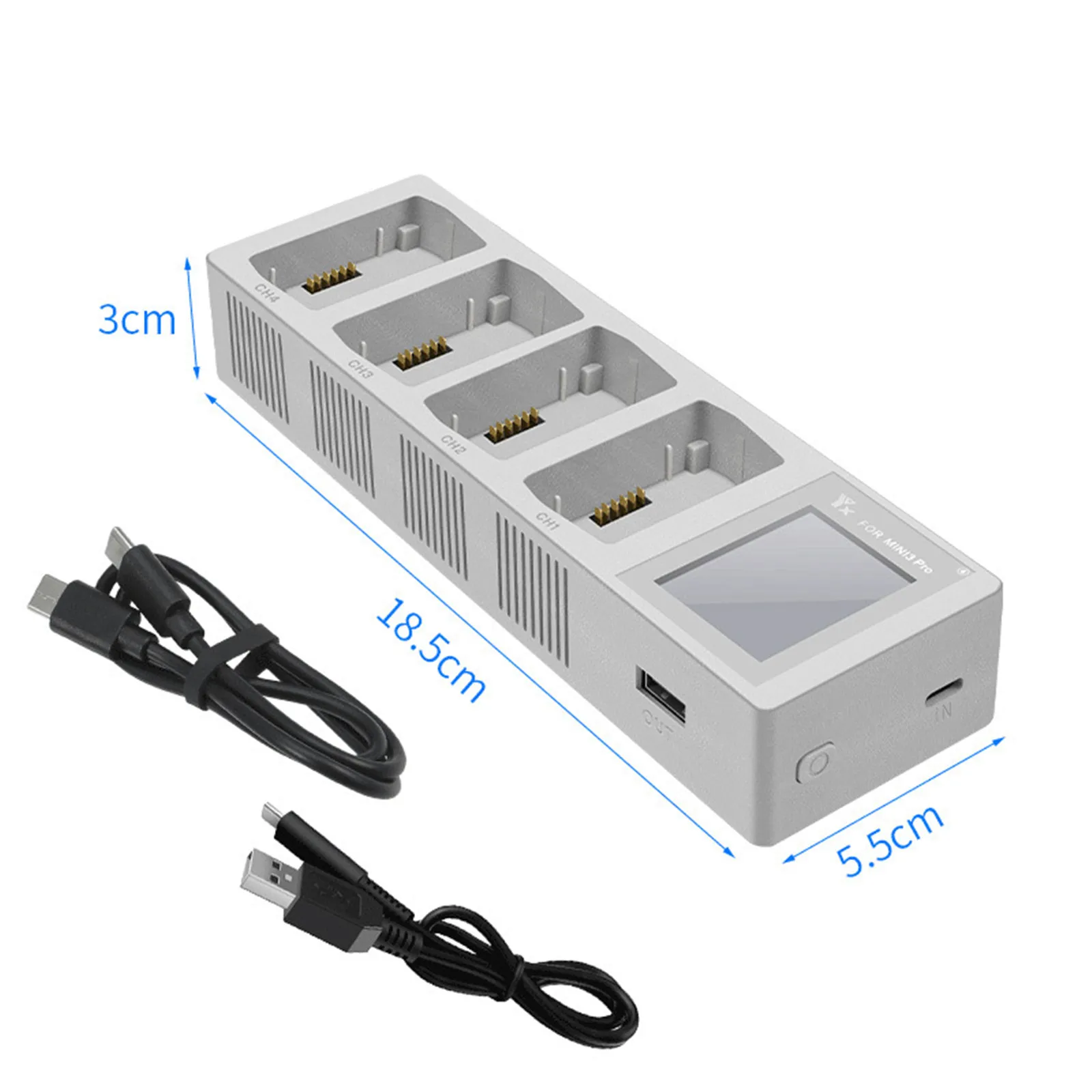 4 in 1 Battery Charging Hub Charger 4 Batteries Intelligent Flight Battery Fast Charger For DJI Mini 3 Pro Drone Accessories