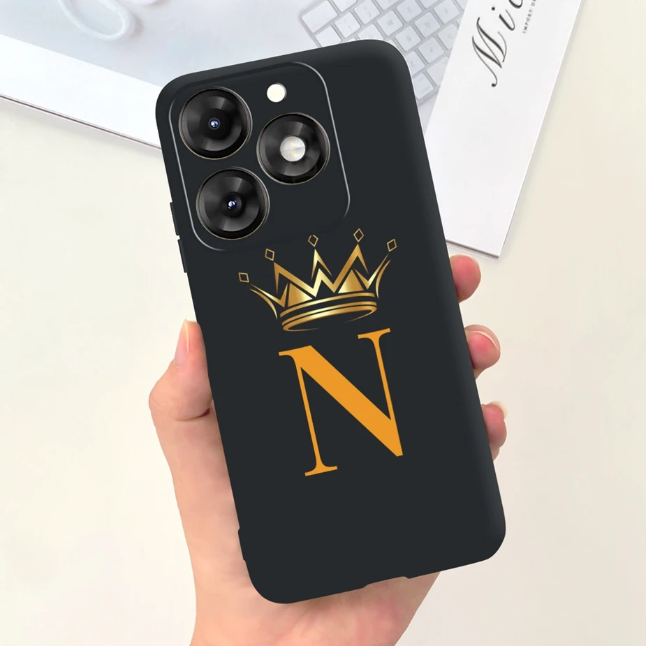 For Itel A70 Case A665L Cute Crown Letters Cover 6.6\'\' Soft Silicone Phone Case For Itel A70 A 70 ItelA70 Back Cover Bags Bumper