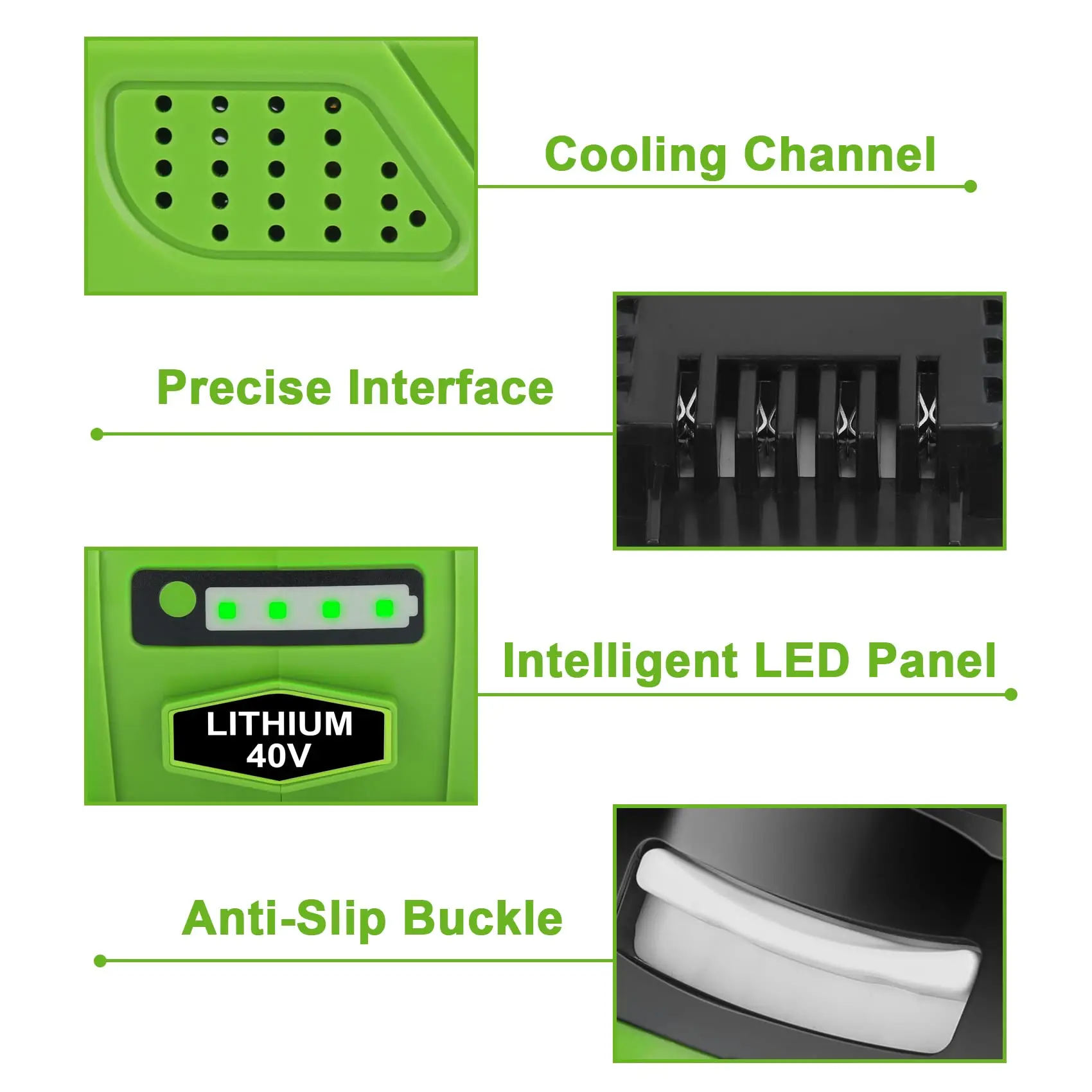 JYJZPB 6.0Ah لبطارية Greenworks 40 فولت G-MAX لـ 29472 29462 29252 20202 أداة طاقة لاسلكية 40 فولت بطارية ليثيوم أيون (ليست للجيل الأول) #6