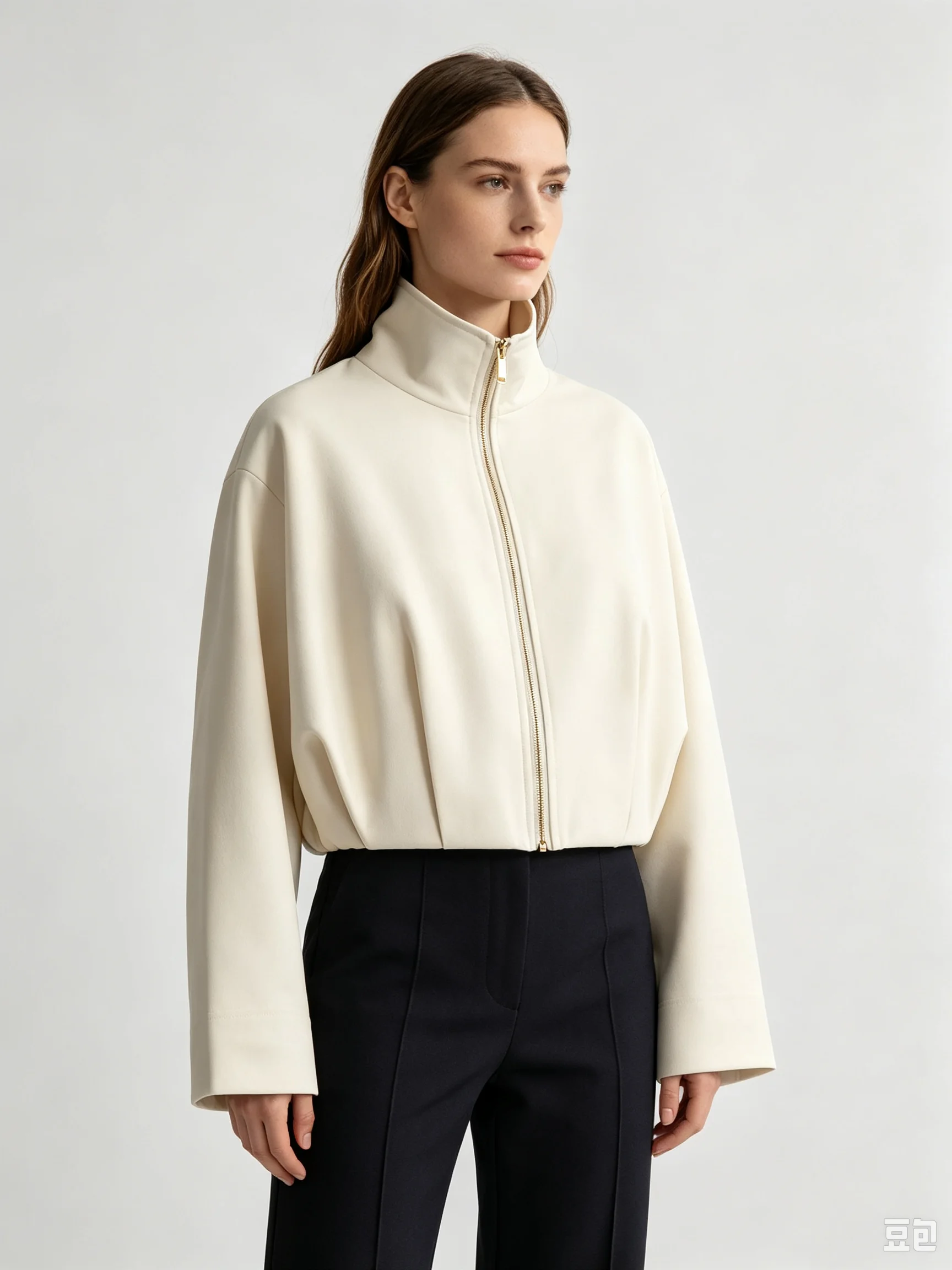 Women's Long-Sleeve Stand-Collar Zip-Up Bomber Jacket — Autumn/Winter 2026 New Arrival