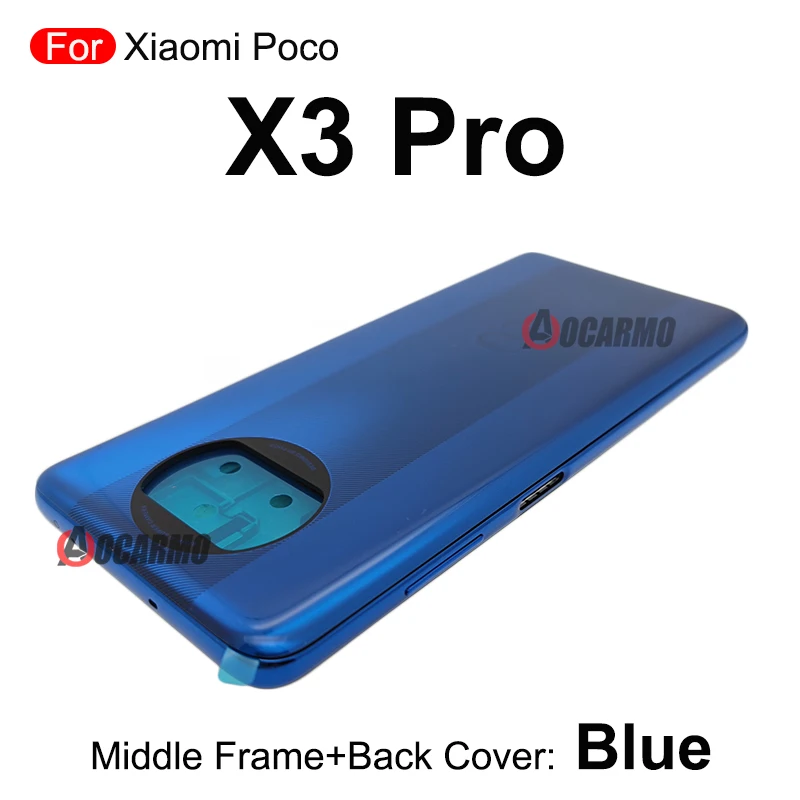 For Xiaomi Poco X3Pro X3 Pro Middle Frame +Side Keys And Back Rear Door Cover  Replacement Parts