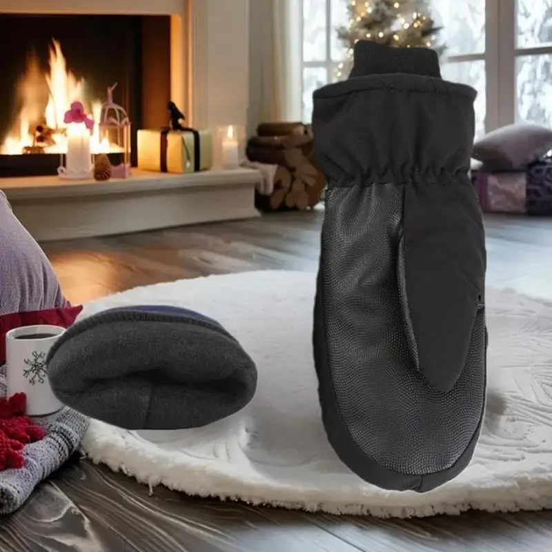 Gants d'hiver unisexes, mitaines de ski thermiques doublées de polaire avec revers étendu pour le ski, le snowboard et l'alpinisme