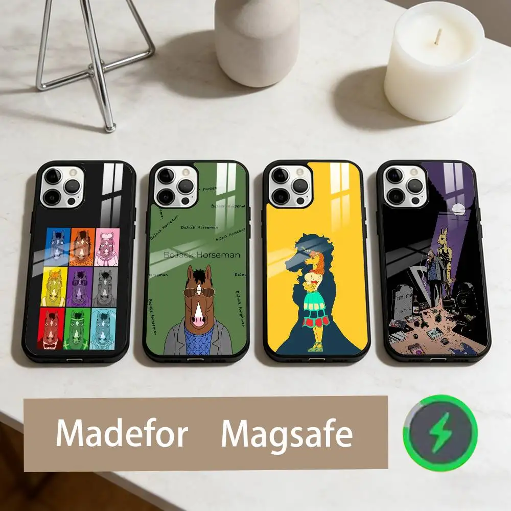 

C-Cartoon B-BoJack Horseman Phone Case For iPhone17,16,15,14,13,12,11 Plus,Pro Max Magnetic For Magsafe Wireless Charging