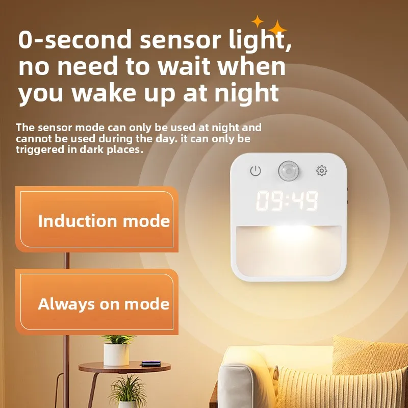New-style Staircase Step Automatic Senor Floor Lamp , Entrance Hall Wall Lamp, Clock SENOR Night Light