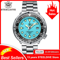 Marine Engineer SD1975 Super Luminous 300M Waterproof 47.5MM Stainless Steel Dive Tuna Can NH35 Automatic Mens Watches Sports