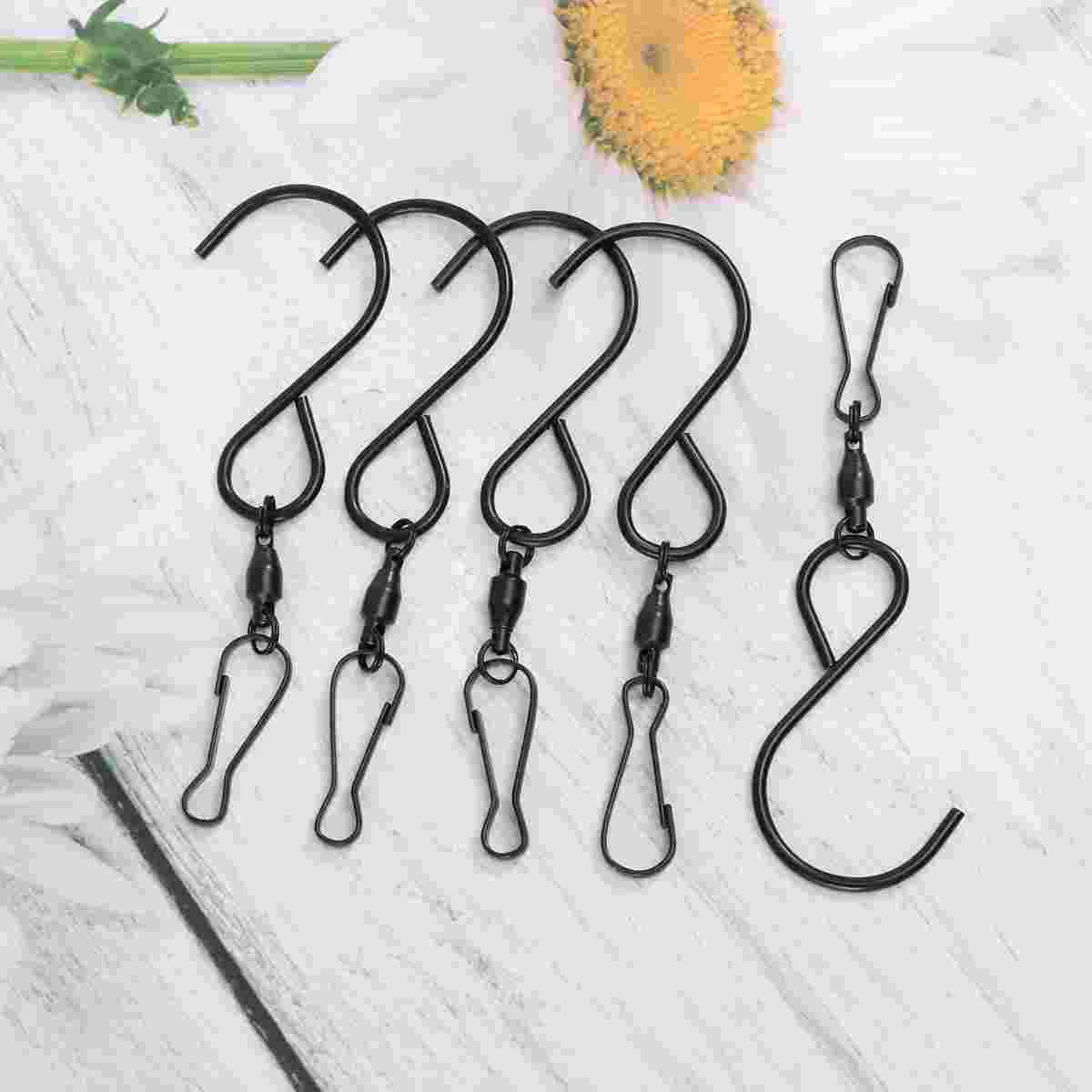 6 PCS Flower Pot Hook Basket Hooks Rotary Wind Chime Windsock Swivel Display Chimes Hangers Spare