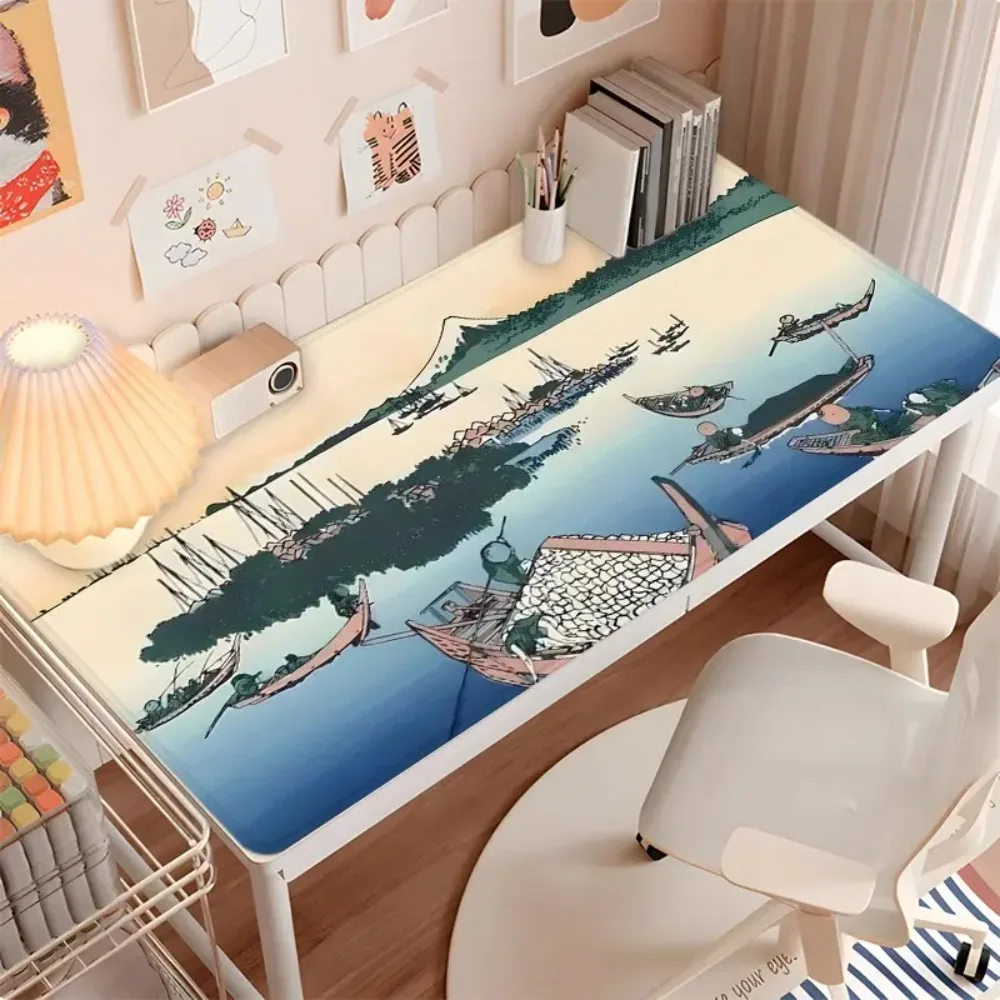Soft Mountain Lake Yacht - Golden Sunset Design, accessoires de bureau, tapis de souris, tapis de bureau, tapis de jeu