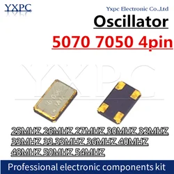 5pcs 5070 7050 4pin SMD Active Oscillator 25MHZ 26MHZ 27MHZ 30MHZ 32MHZ 33MHZ 33.33MHZ 36MHZ 40MHZ 48MHZ 50MHZ 54MHZ