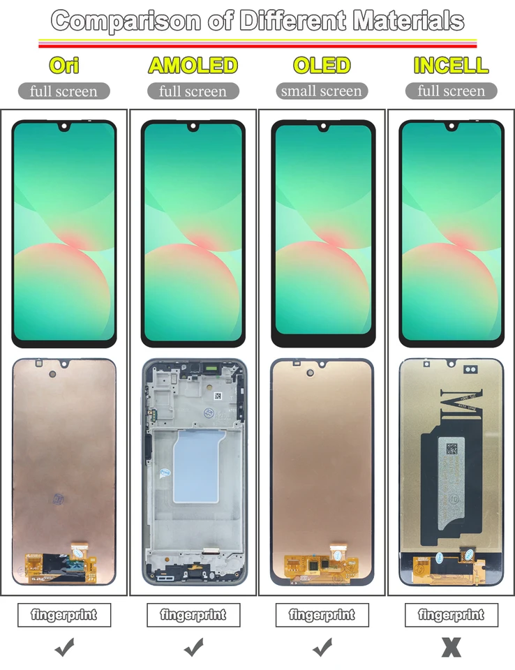 Pantalla LCD de Alta Calidad para Samsung Galaxy A26 5G Touch Screen Digitizer Assembly para Samsung A26 5G LCD Screen 5