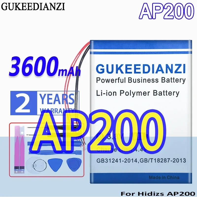 High Capacity GUKEEDIANZI Battery 3600mAh For Hidizs AP200 Digital Batteries