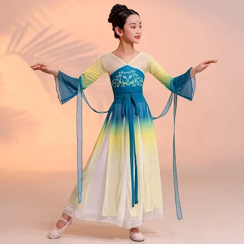 Odzież do ćwiczeń tańca klasycznego Narodowe nowoczesne występy Kostiumy do tańca Yangko Dziewczyny Hanfu Elegancka odzież do tańca dla fanów