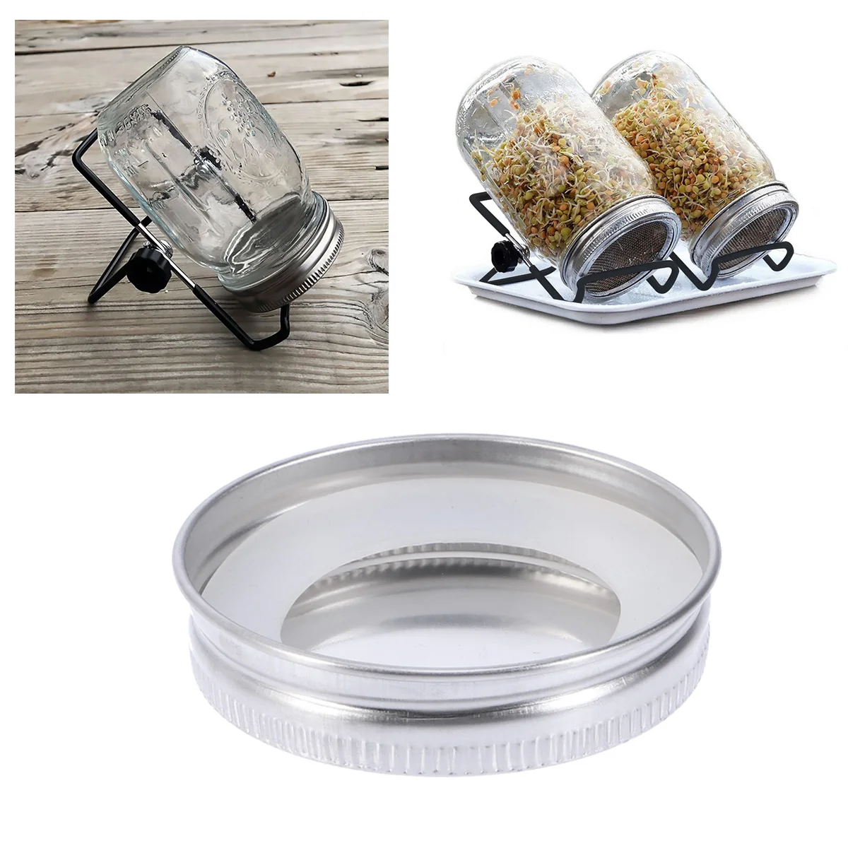 

Can Lid Set Storage Solid Stainless Steel Lids Jar for Mason Jars Caliber Cover