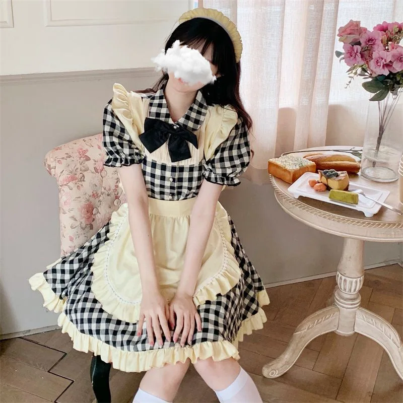 Halloween Bühnenshow Kostüm Diener Mädchen Cosplay Kleider Lolita Dienst mädchen Kostüm Café Outfit Kellnerin Uniform Kleid Frauen Kleidung