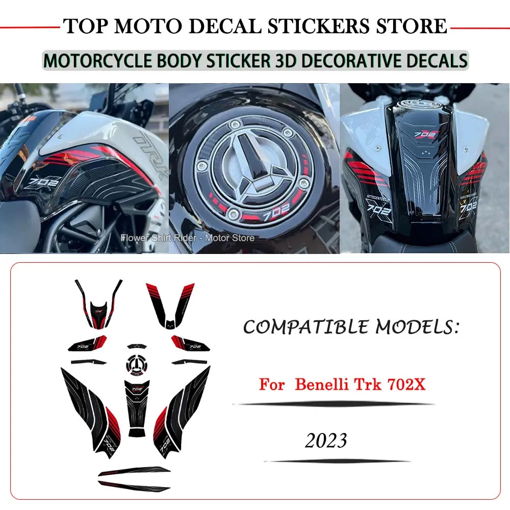 

For Benelli TRK 702X 2023-3D Gel Epoxy Resin Protection Sticker Kit Waterproof Scratch-Resistant Motorcycle Tank Pad Sticker