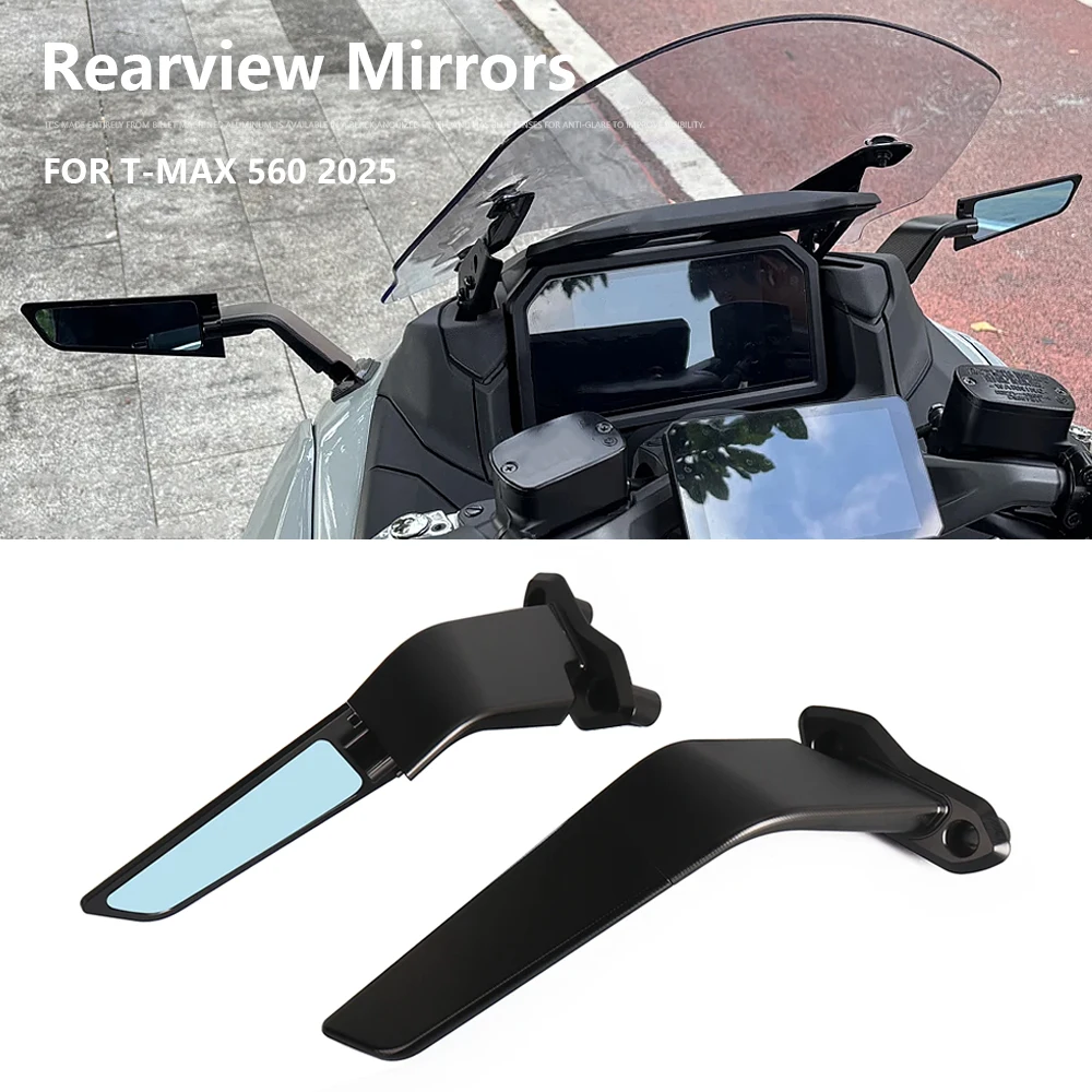 

Motorcycle CNC Aluminum Rear View Mirrors Blue Anti-glare Mirror For Yamaha T-MAX 560 T-Max560 Tech Max 2025 Rearview mirror
