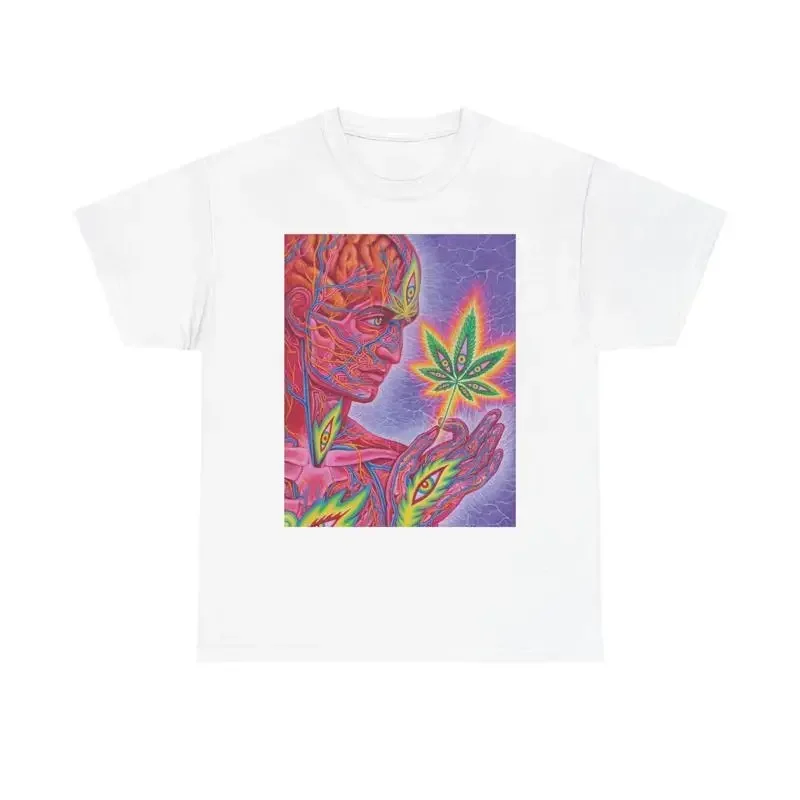 Trippy Mushrooms T Shirt Retro Pot 420 Vibes Groovy Graphic Heavy Cotton
