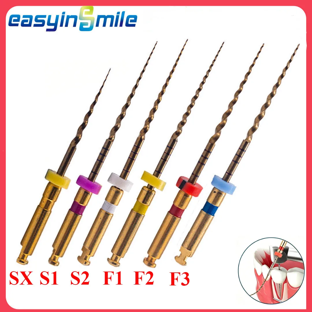 Easyinsmile Pro Endo Gold Taper Rotary Files Flexible Nickel Titanium Root Canal Files Engine For Dental Motor SX S1 S2 F1 F2 F3