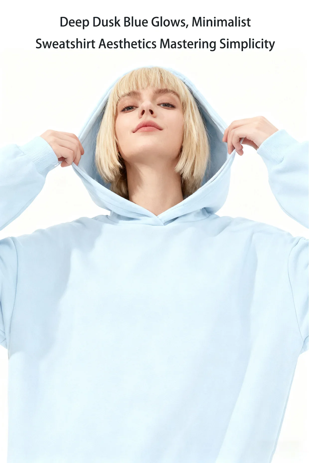 

Autumn and winter base solid color hoodie for small, long sleeve American high street retro base hoodie