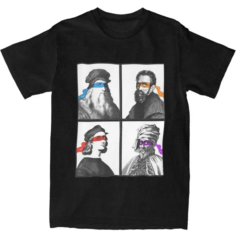 Teenage Mutant Ninja artists funny T-shirt man Y2K basic 100 cotton t shirts beach crewneck hip hop tees wholesale oversize tops