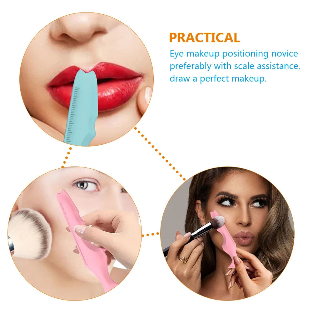 Plantilla de posicionamiento de maquillaje Universal, mango ergonómico, ayuda para delineador de ojos, herramienta de dibujo de diseño de ojos y labios simétricos rápidos, 2 uds.
