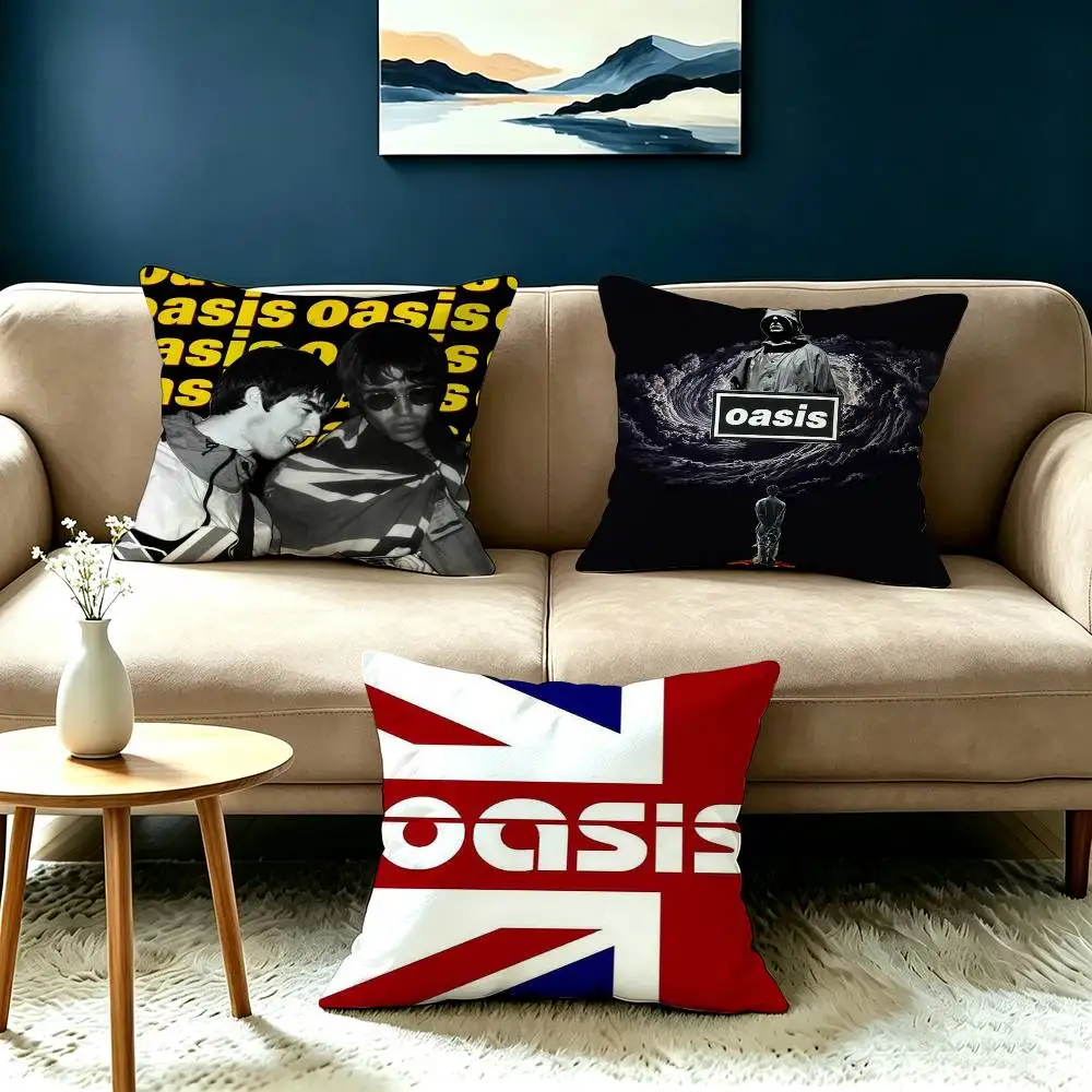 Hot Rock Band O-Oasis Square Double-Sided printed Pillow Case Bedroom Bedside Pillow Sofa Cushion Cover