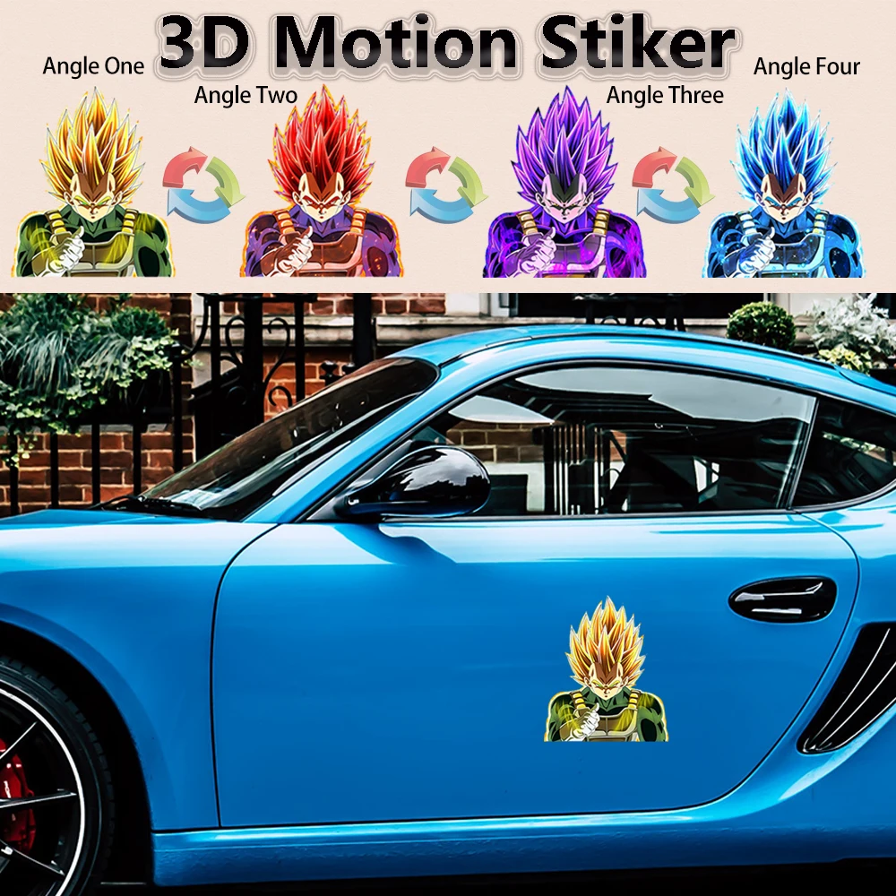 Vegeta Anime Stickers Dragon Ball Self-adhesive 3D Motion Decals for Cars,Laptop,Refrigerator,Motorcycle,Etc.