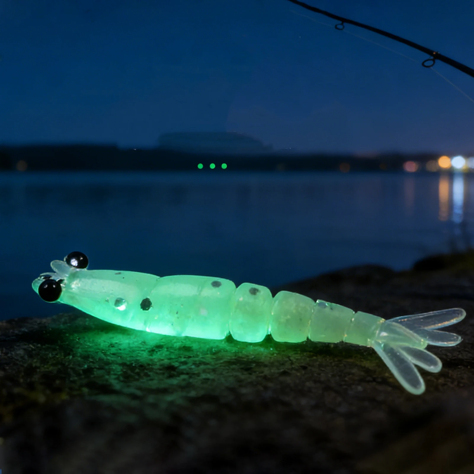 20Pcs Soft Worm Shrimp Fishing Lure Glitter Direct Fishing Tackle Lures 3D Shrimps Artificial Baits For Stream Fisher
