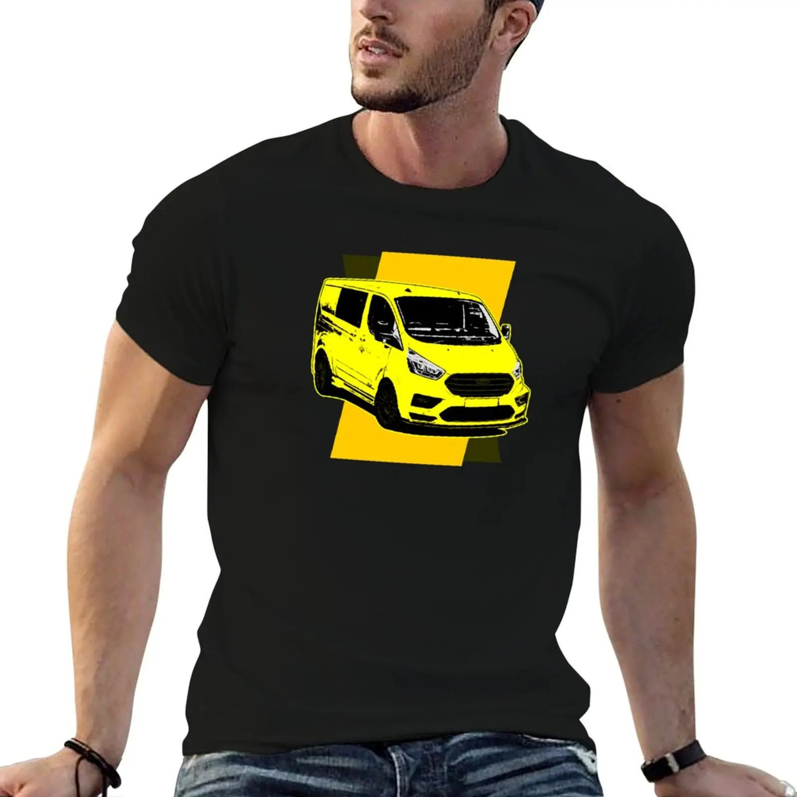 Transit Rally Van Design T-Shirt Basic Crew Neck Short Sleeve Top