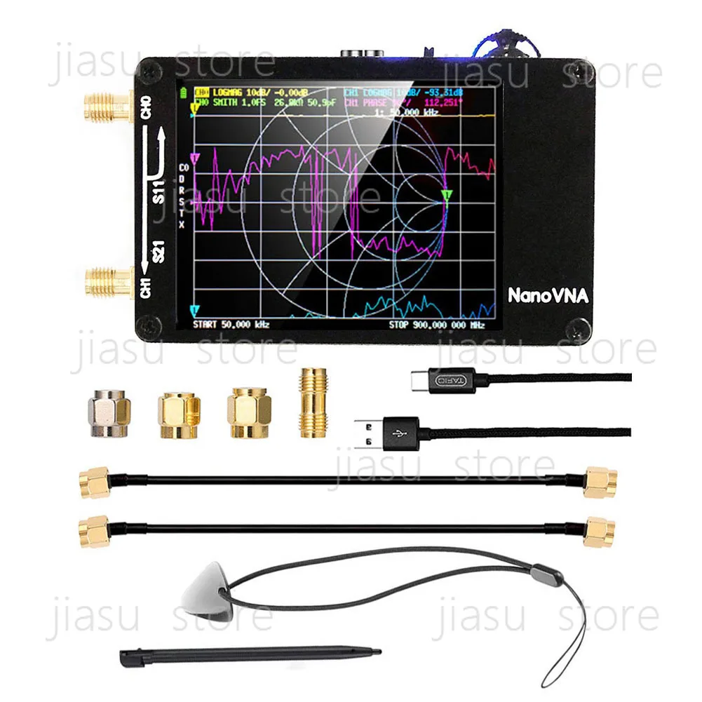 NanoVNA-H 50KHz-1.5GHz Antenna Analyzer 2.8 inch IPS MF HF VHF UHF