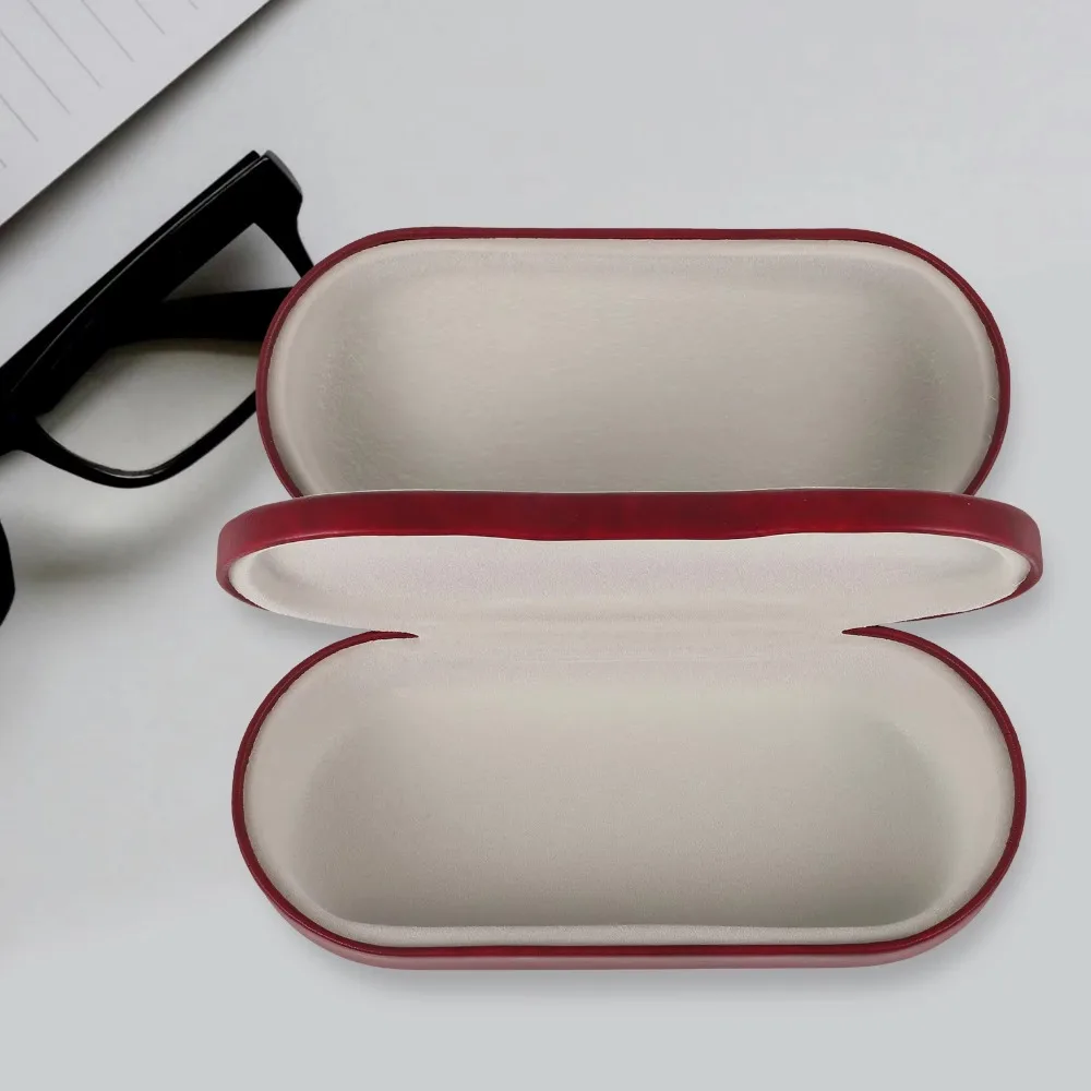 Shockproof Dual Layered Eyewear Box Built-in Mirror PU Hardshell Eyewear Case Luxury Eyewear Protective Cases Business Travel