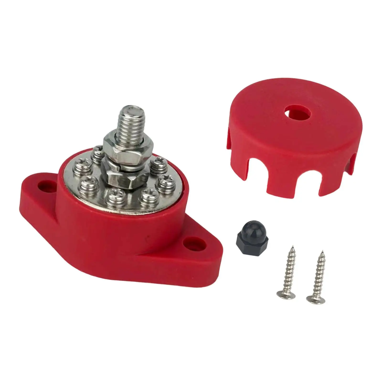 Heavy Duty Bus Bar Stud Power Distribution Block with Cover for Automotive Vehicle RV Boat Truck Yachts