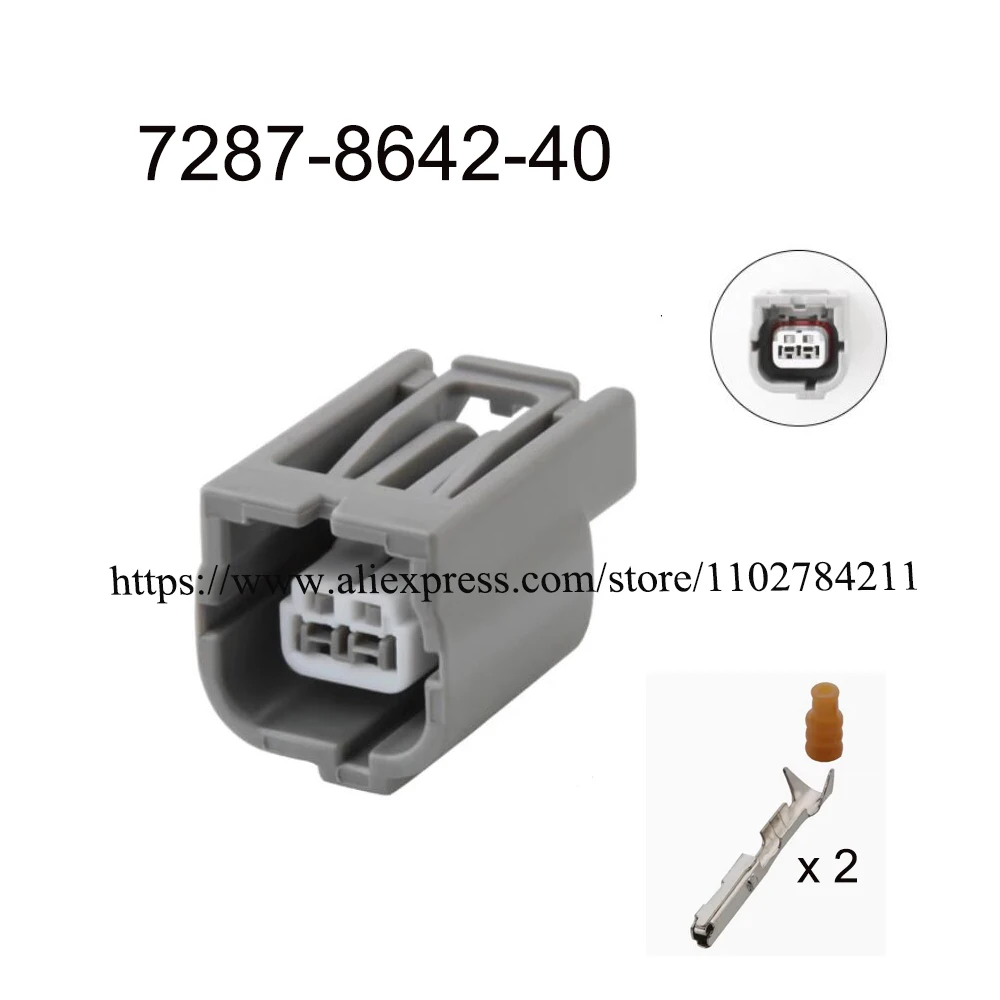 200SET 7287-8642-40 automotive Waterproof female wire connector terminal plug 2 pin socket seal