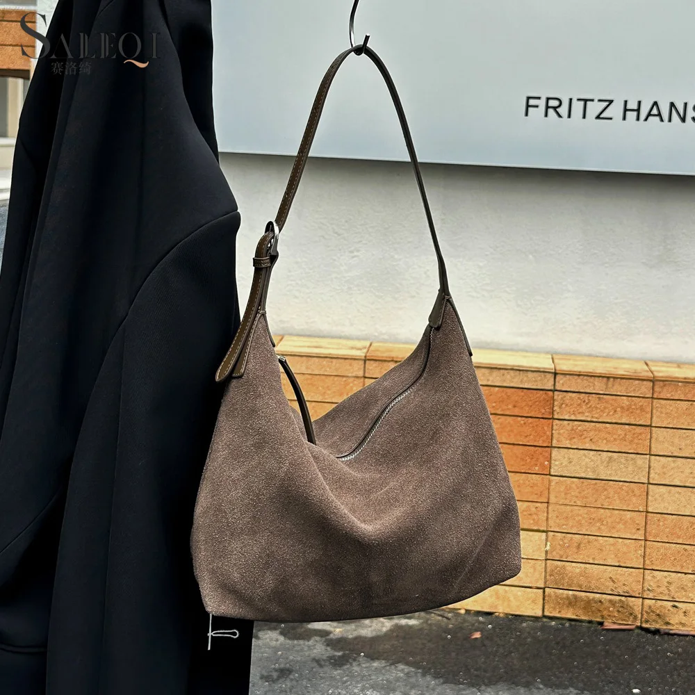 

Genuine Grade Leather Luxury Designer Cowhide Women's Shoudler Crossbody Bag Luxury Designer Suede Fashion Ladies Tote for Woman