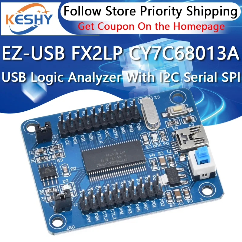 EZ-USB FX2LP CY7C68013A USB Core Board Development Board USB Logic Analyzer With I2C Serial SPI Interface Module Mini USB