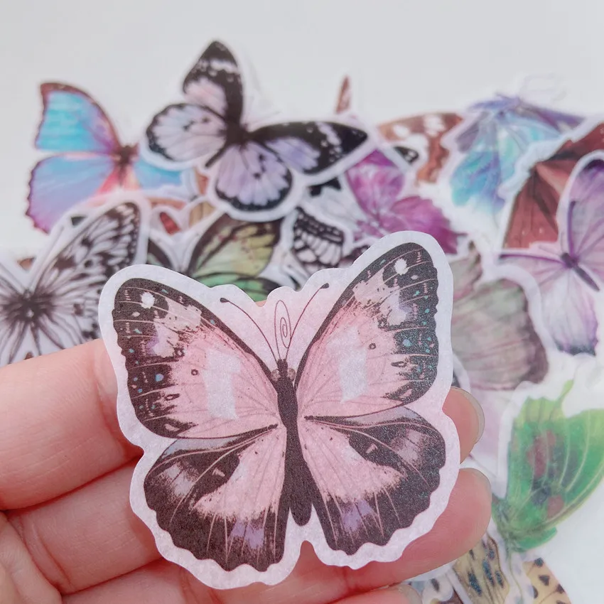 60pc/bag Butterfly Carriage Washi Decoration Sticker Paper  Diy Handmade Diary Album Scrapbooking 