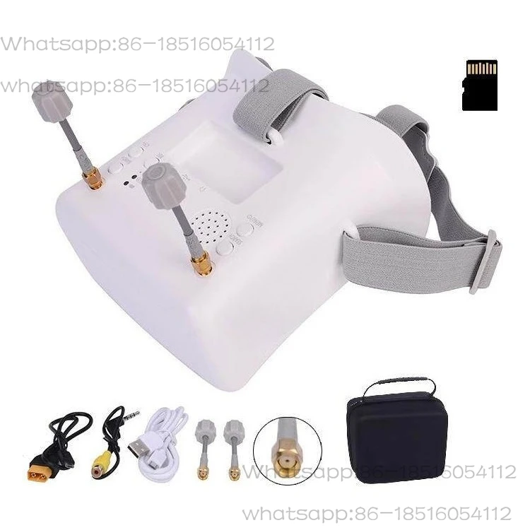 FPV video glasses eye mask through the machine picture transmission dvr dual antenna 008DPRO head wear 58g high definition