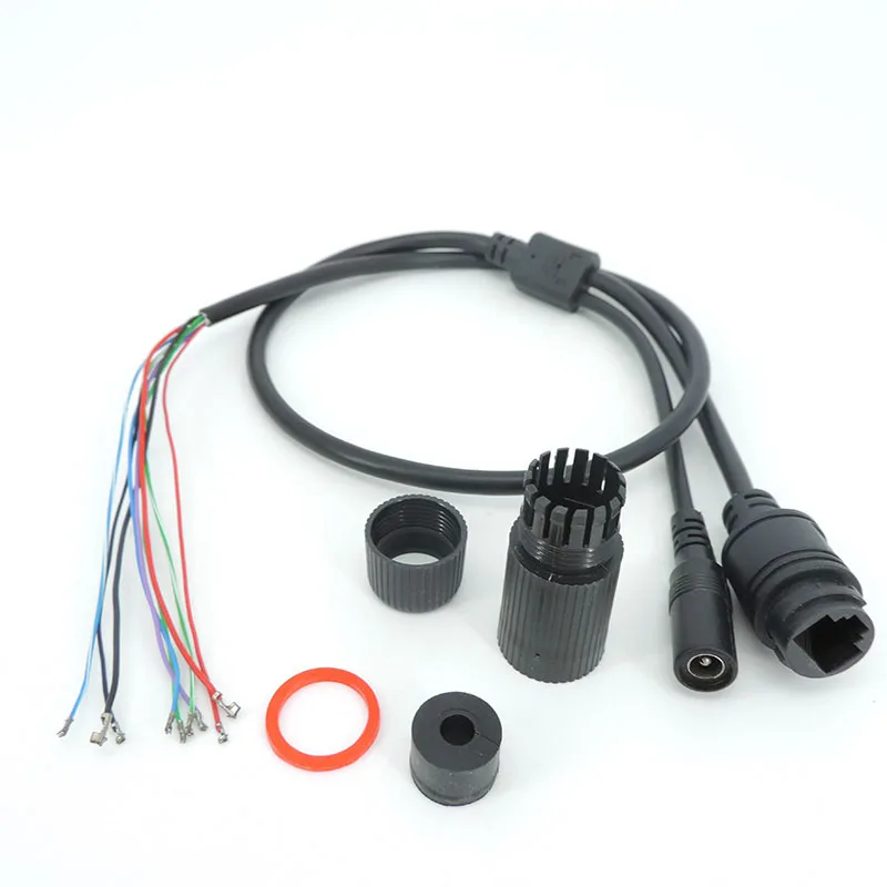 9 core POE LAN cable for CCTV IP camera board module RJ45 DC power 12V standard type without 4/5/7/8 wires status LED W28