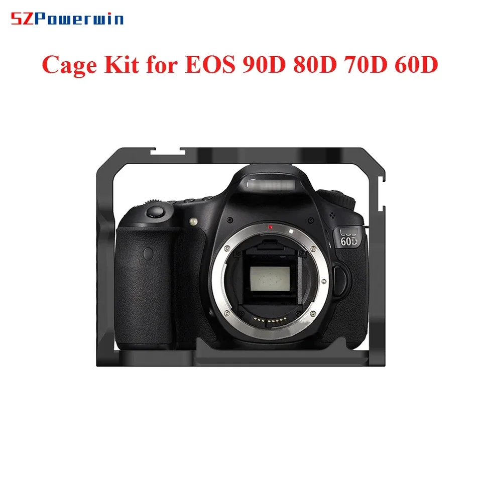 Powerwin For Canon EOS 90D 80D 70D Camera Cage wooden Handgrid