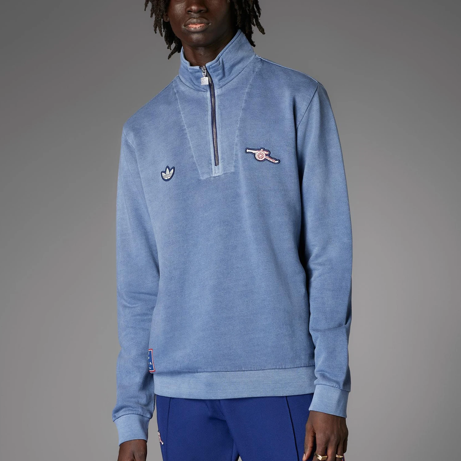 سويت شيرت Adidas الرسمي الأصلي ذو الثلاث خطوط لكرة القدم للرجال بياقة واقفة JF0564