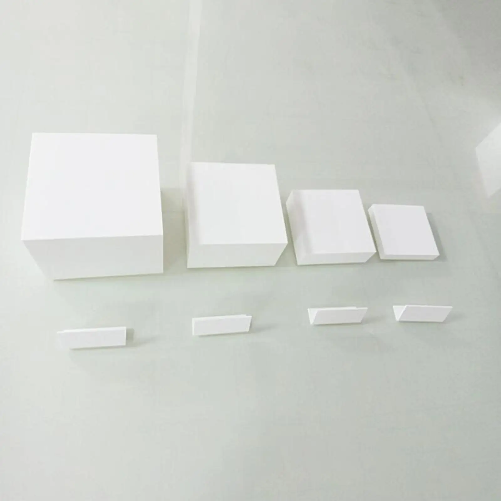 6 Pieces Acrylic Cube Display Box Riser 5 Sided Display Stand Buffet Riser for