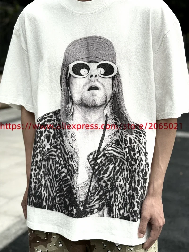 Kurt Cobain Wearing Sunglasses T Shirt Men Women High Quality Tees Tops T-Shirt